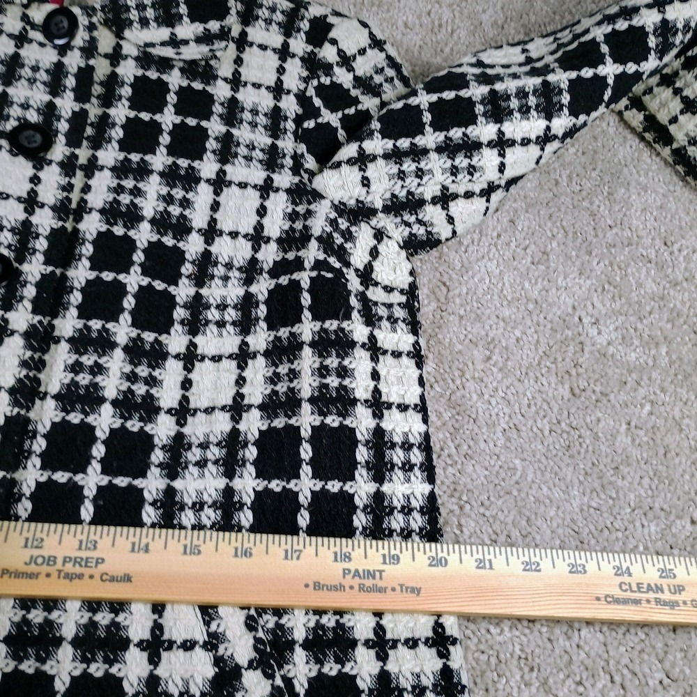 Requirements Plaid Tweed Coat Jacket Womens 8 Preppy Y2K Old Money Preppy - Picture 10 of 11